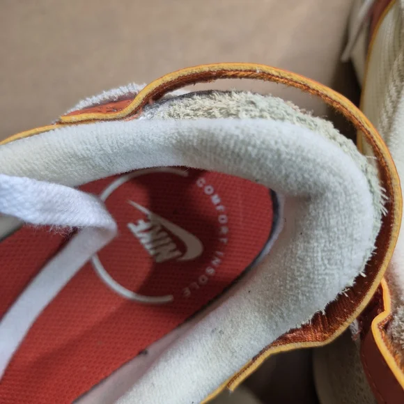 Nike Women's Sneakers in Cream and Orange - Picture 10 of 12